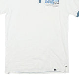 LEE Mens White & Blue Short Sleeve Logo Embroidered Polo Shirt L Cotton Blend