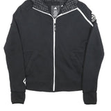 ADIDAS Womens Black Zip Hooded Hoodie S Cotton Blend Sportswear