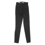 LEVI'S Womens Black Slim Skinny Denim Jeans W25 L29 Stretch Cotton Blend Zip