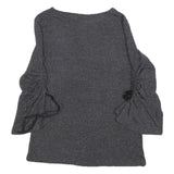 JUICY COUTURE Womens Black Sparkle Plain Crew Neck Chunky Knit M Jumper