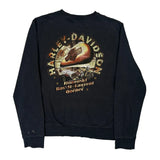 Harley Davidson Graphic Long Sleeve T-Shirt - Medium Black Cotton