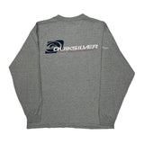 Quiksilver Spellout Long Sleeve T-Shirt - Large Gray Cotton