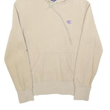 CHAMPION Mens Beige Hoodie XS Champion Logo Pullover Casual Comfort Cotton Blend
