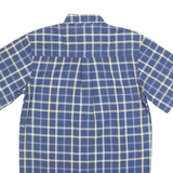 WRANGLER Mens Blue & Cream Check Shirt M Button Short Sleeve Cotton Casual