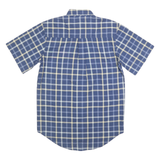 WRANGLER Mens Blue & Cream Check Shirt M Button Short Sleeve Cotton Casual