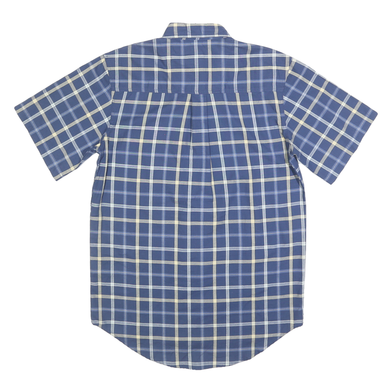WRANGLER Mens Blue & Cream Check Shirt M Button Short Sleeve Cotton Casual