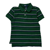 Age 4 Polo By Ralph Lauren Striped Polo Shirt - Small Green Cotton