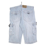 Mens Light Blue Cargo Shorts XL W38 Cotton Blend Relaxed Fit Multi-Pocket Casual