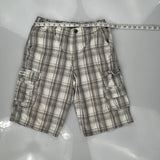 Alvin Josef Checked Cargo Shorts - 28W UK 10 Grey Cotton