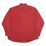 MARLBORO Mens Red Button-Down Cotton Blend Shirt 3XL Classic Casual Long Sleeve