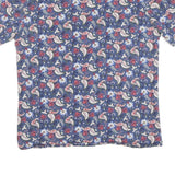 Mens Blue Cotton Blend Paisley Print Casual Shirt L Summer Holiday Style