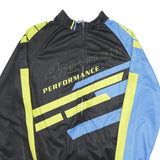 4UCYCLING Mens Black & Blue Performance Cycling Jersey M Long Sleeve Crew Neck