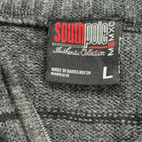 Southpole Striped 1/4 Zip - Large Gray Acrylic