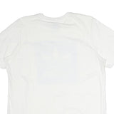 ADIDAS Mens White Blue Graphic T-Shirt XL Short Sleeve Crew Neck Cotton Casual