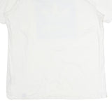 ADIDAS Mens White Blue Graphic T-Shirt XL Short Sleeve Crew Neck Cotton Casual