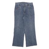 AOSIGE Mens Jeans Blue Regular Bootcut Denim Medium W30 L27 Zip Cotton Blend