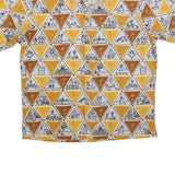 SALT & LIGHT Mens Yellow & Brown Patterned Shirt XL Cotton Blend Casual Summer