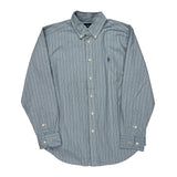Age 10-12 Ralph Lauren Striped Shirt - Medium Blue Cotton