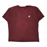 Carhartt T-Shirt - 2XL Burgundy Cotton