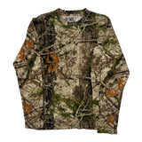 Hunting Zone Camo Long Sleeve T-Shirt - Medium Khaki Cotton