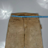 Dickies Double Knee Carpenter Trousers - 32W 30L Beige Cotton