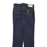 ARMANI JEANS Womens Jeans Blue Regular Straight Denim Dark W27 L29 Zip Cotton