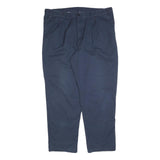 DICKIES Mens Cotton Blend Navy Regular Straight Trousers W40 L32 Workwear Zip
