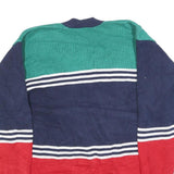 LIZ SPORT Womens Blue & Green & Red Patterned V-Neck Basic Knit Jumper S Cotton