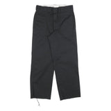 DICKIES Mens Cotton Blend Black Relaxed Straight Trousers W30 L27 Workwear Zip