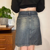 Chocolat Midi Denim Skirt - 28W UK 8 Blue Cotton