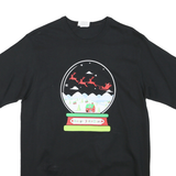 CHAMPION Mens Black Happy Jolly Days Graphic T-Shirt L Short Sleeve Crew Neck