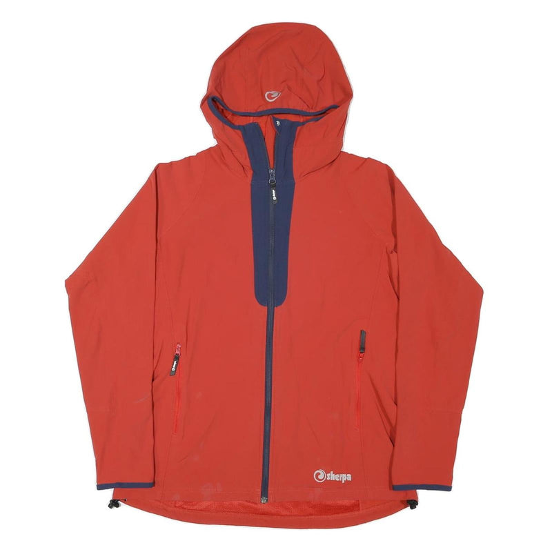 SHERPA Womens Red & Navy Softshell Jacket XL Polyester Blend Hooded Outdoor Zip