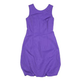 DOLCE & GABBANA Womens Purple Polyester Blend Bubble Mini Dress Sleeveless Zip