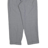 SPENGLER Mens Grey Regular Tapered Trousers W32 L28 Smart Casual Zip