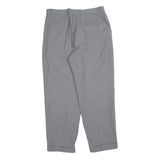 SPENGLER Mens Grey Regular Tapered Trousers W32 L28 Smart Casual Zip