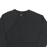 NIKE Womens Black Crew Neck M Logo Sweatshirt Cotton Blend Pullover