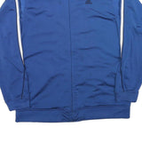 ADIDAS Mens Blue Zip Jacket M Polyester Blend Plain Sportswear Athletic