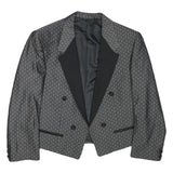 Mens Grey Black Houndstooth Tailored Jacket S Polyester Blend Formal Retro