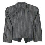 Mens Grey Black Houndstooth Tailored Jacket S Polyester Blend Formal Retro