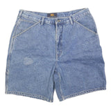 ROUTE 66 Mens Denim Blue Casual Shorts L W35 Cotton Blend Relaxed Fit