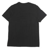 GUESS Mens Black Cotton Logo Graphic T-Shirt M V-Neck Short Sleeve Casual