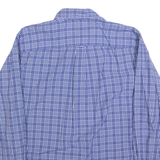 NAUTICA Mens Blue Check Shirt M Cotton Blend Button-Down Collar Long Sleeve