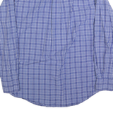 NAUTICA Mens Blue Check Shirt M Cotton Blend Button-Down Collar Long Sleeve