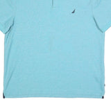 NAUTICA Mens Blue Short Sleeve Plain XL Cotton Blend Polo Shirt Classic Fit