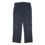 DICKIES Mens Cotton Blend Blue Regular Straight Trousers W34 L31 Workwear