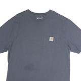 CARHARTT Mens Blue & Grey Pocket T-Shirt M Short Sleeve Crew Neck Cotton Casual
