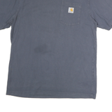 CARHARTT Mens Blue & Grey Pocket T-Shirt M Short Sleeve Crew Neck Cotton Casual