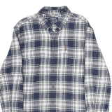 CHAPS Mens Blue & White Check Shirt L Button-Down Collar Long Sleeve Casual