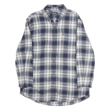 CHAPS Mens Blue & White Check Shirt L Button-Down Collar Long Sleeve Casual