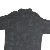 VAN HEUSEN Mens Grey & Black Patterned Cotton Shirt XL Button Up Casual